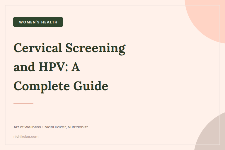 Woman in her 30s speaking with a gynecologist about cervical screening and HPV testing in a clinic setting.