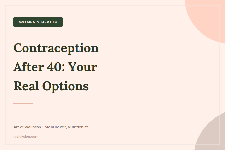 Woman in her 40s reviewing contraception options with her gynecologist during a consultation.